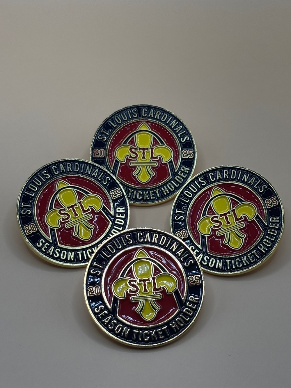 Baseball St. Louis Cardinals Season Ticket Holder Pins - Red & Yellow